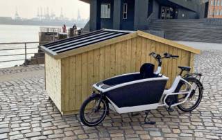 Fahrradgarage für Lastenrad, Lastengarage aus Holz